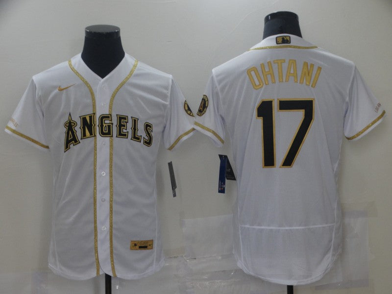 Men's Los Angeles Angels Shohei Ohtani #17 White Sewn Baseball jersey