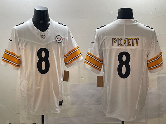Men's Pittsburgh Steelers Kenny Pickett #8 White Game jersey