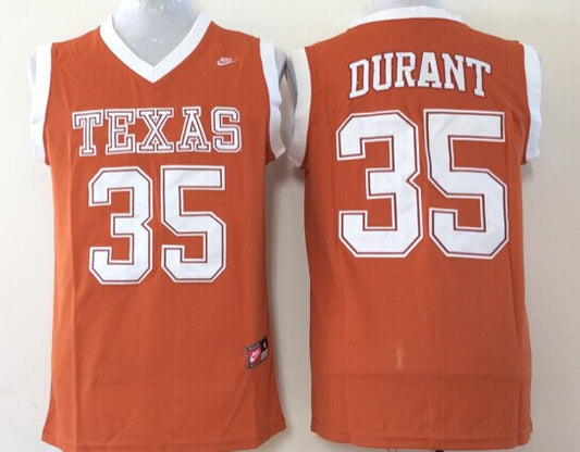 Men's Texas Longhorns Kevin Durant #35 Orange Replica Team Jersey