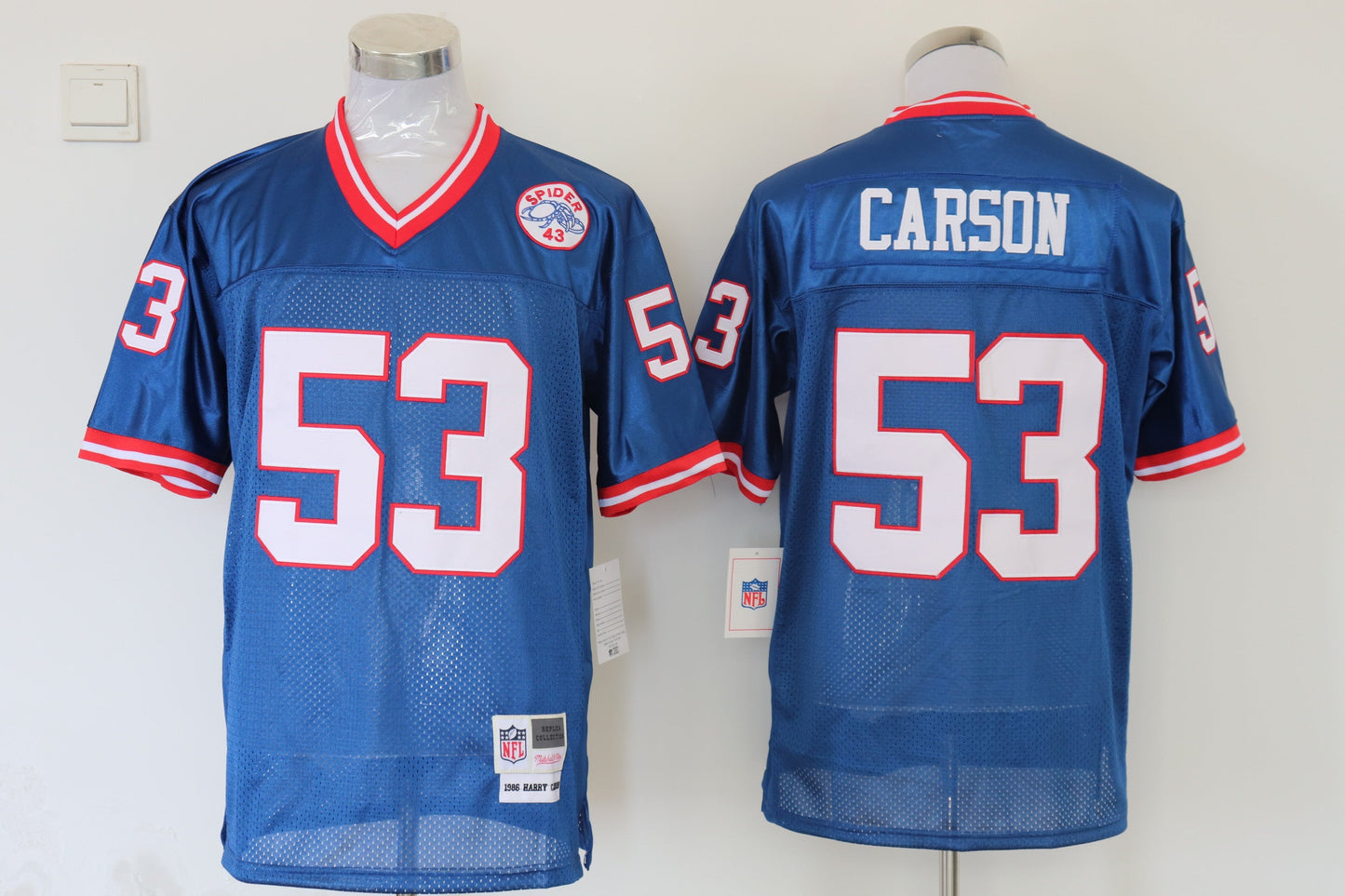 Men's New York Giants Harry Carson Mitchell & Ness Royal Legacy Replica jersey