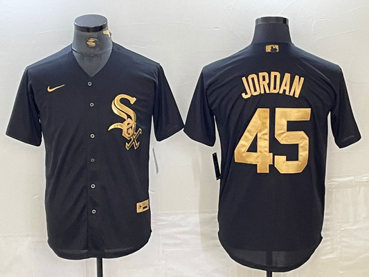 Men's Chicago White Sox Michael Jordan #45 Black Replica Team jersey
