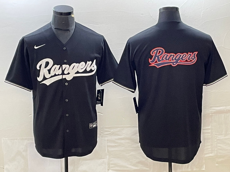 Men's Texas Rangers Black Replica Player jersey