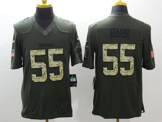 Men's Minnesota Vikings Anthony Barr #55 Army Green Game jersey