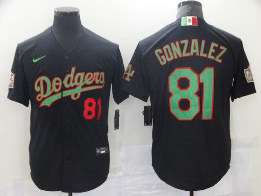 Men's Los Angeles Dodgers Victor Gonzalez #81 Black Replica Baseball jersey