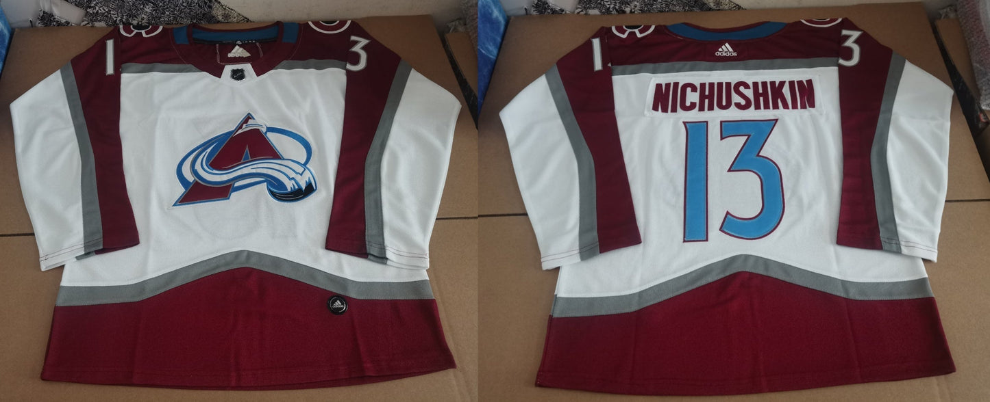 Men's Colorado Avalanche Valeri Nichushkin #13 White Player Game jersey