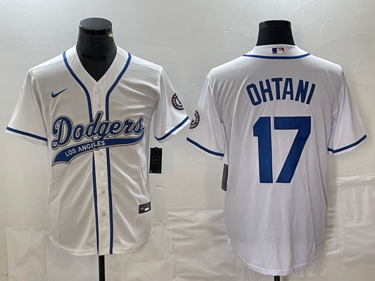 Men's Los Angeles Dodgers Shohei Ohtani #17 White Player jersey Joint Edition