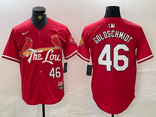 Men's St. Louis Cardinals Paul Goldschmidt #46 Red 2024 City Connect Limited Player jersey