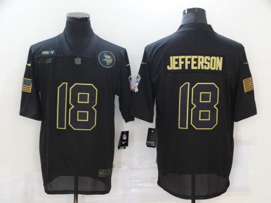 Men's Minnesota Vikings Justin Jefferson #18 Black Game Player jersey