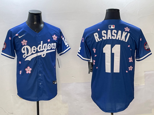 Men's Los Angeles Dodgers Roki Sasaki #11 Royal Replica Team jersey