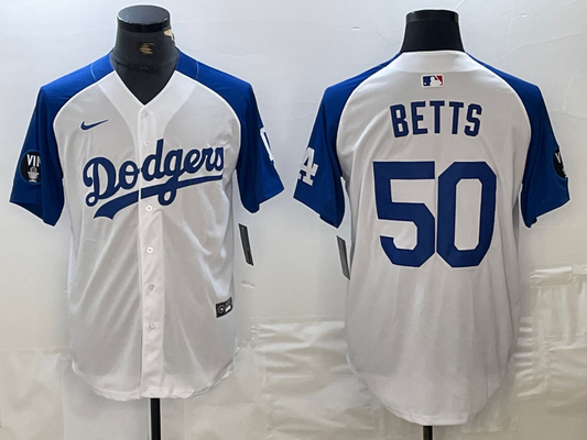 Men's Los Angeles Dodgers Mookie Betts #50 White Limited jersey