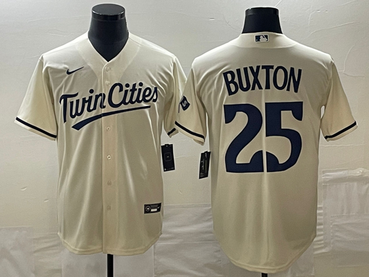 Men's Minnesota Twins Byron Buxton #25 Beige Alternate Replica Player jersey