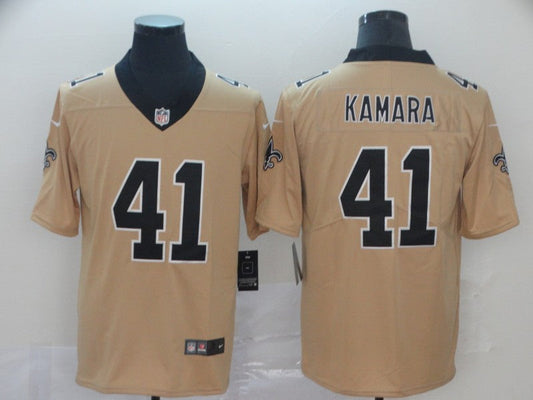 Men's New Orleans Saints Alvin Kamara #41 Gold Inverted Game jersey