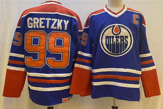 Men's Edmonton Oilers Wayne Gretzky #99 Navy Breakaway Player jersey