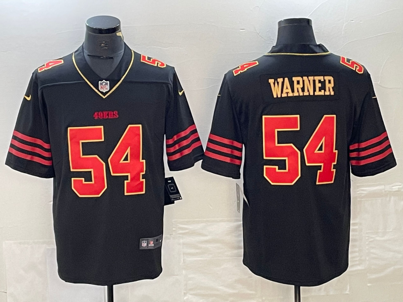 Men's San Francisco 49ers Fred Warner #54 Black Player Game jersey