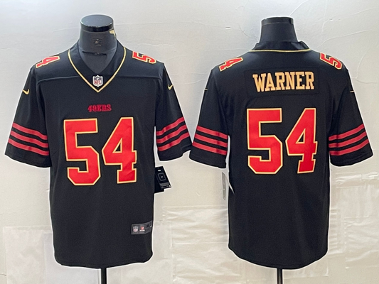 Men's San Francisco 49ers Fred Warner #54 Black Player Game jersey