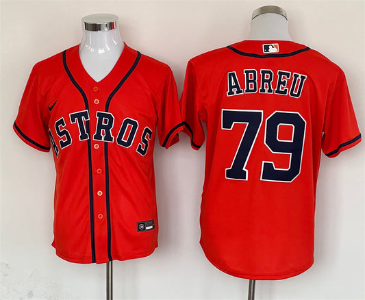 Men's Houston Astros Jose Abreu #79 Orange Limited Player jersey