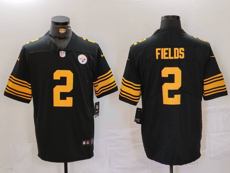 Men's Pittsburgh Steelers Justin Fields #2 Black Game jersey