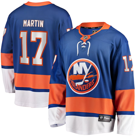 Men's New York Islanders Matt Martin #17 Royal Player Game jersey
