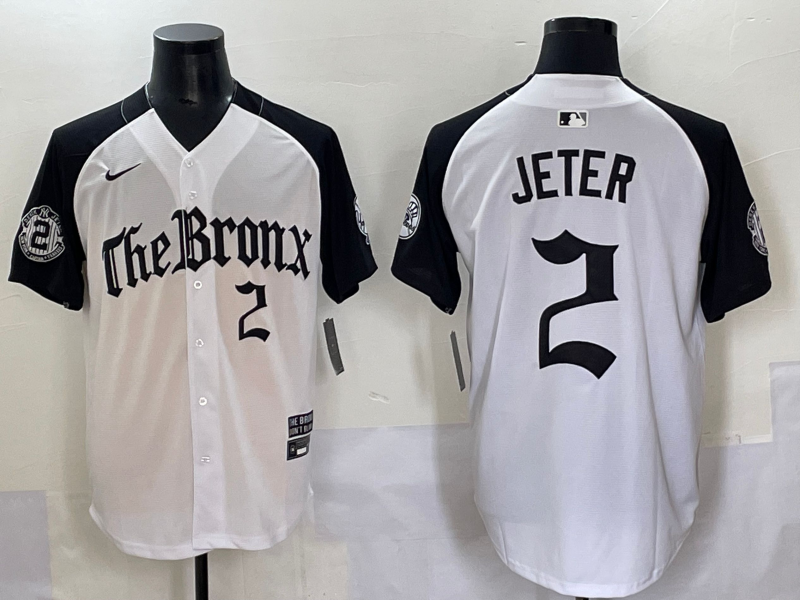 Men's New York Yankees Derek Jeter #2 White Alternate Player Jersey