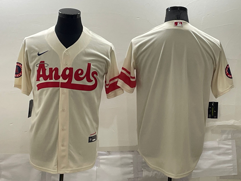 Men's Los Angeles Angels Cream 2022 City Connect Replica Team Blank jersey