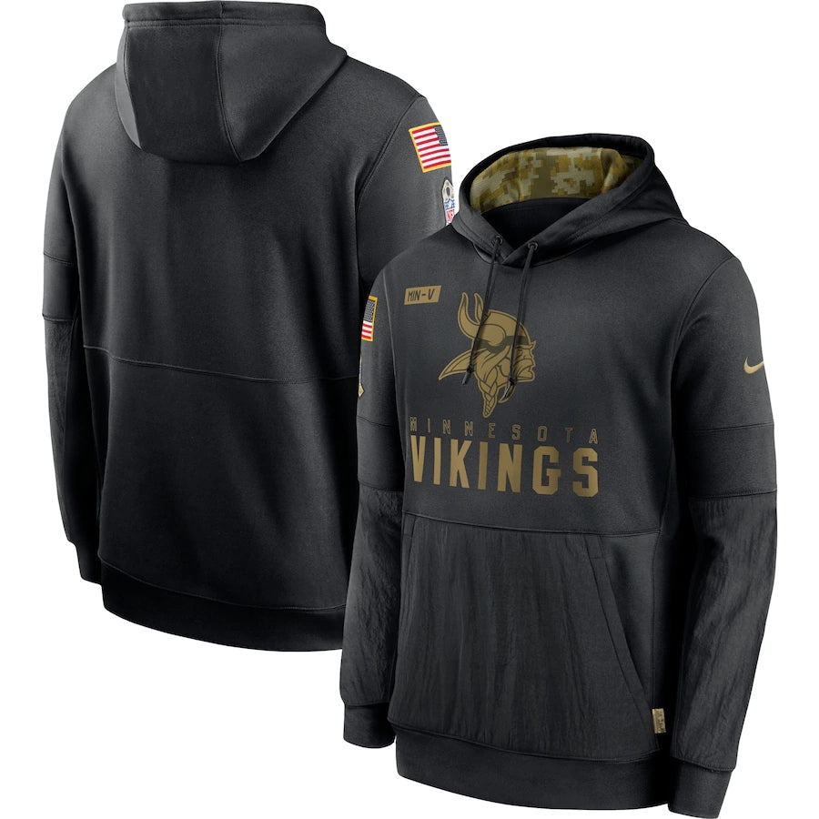 Men's Minnesota Vikings NFL 2020 Salute to Service Hoodie1 Black