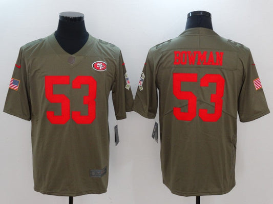 Men's San Francisco 49ers Navoro Bowman #53 Brown Game jersey
