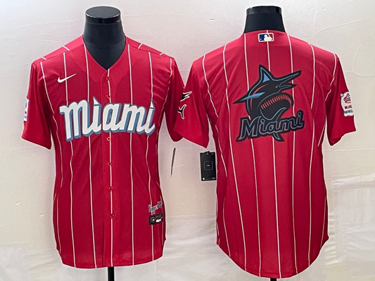 Men's Miami Marlins Red City Connect Replica Team jersey