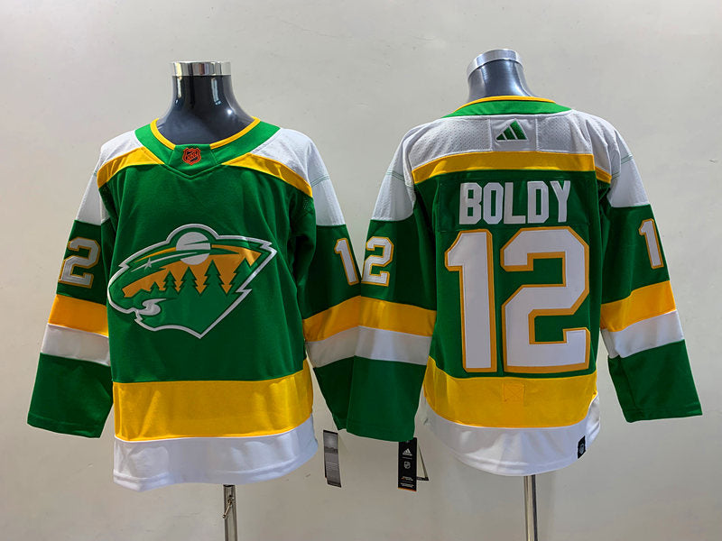 Men's Minnesota Wild Matthew Boldy #12 Green Breakaway Player jersey