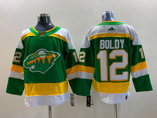 Men's Minnesota Wild Matthew Boldy #12 Green Breakaway Player jersey