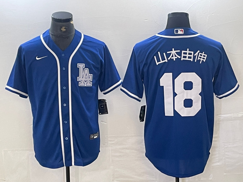 Men's Los Angeles Dodgers Yoshinobu Yamamoto #18 Blue Limited Game jersey