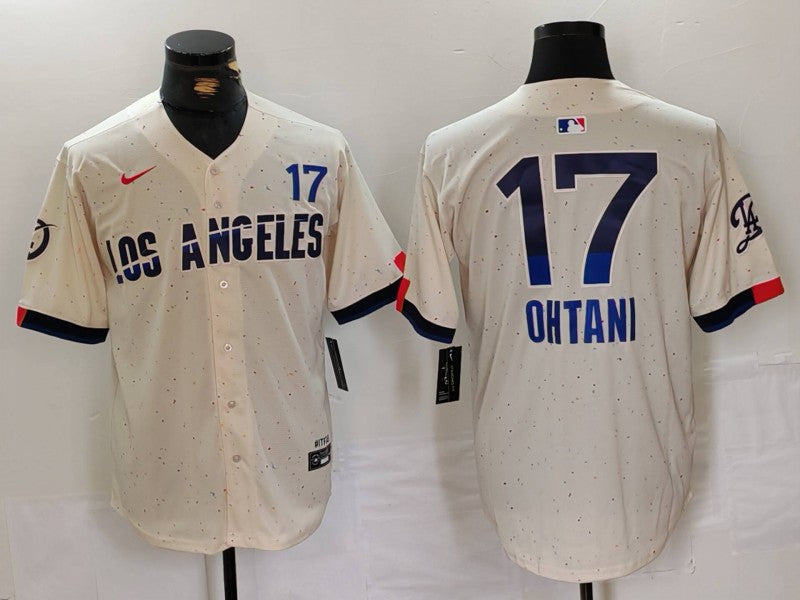 Men's Los Angeles Dodgers Shohei Ohtani #17 Cream 2024 City Connect Player jersey