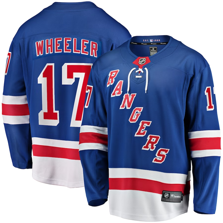 Men's New York Rangers Blake Wheeler #17 Blue Game jersey