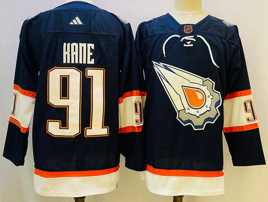 Men's Edmonton Oilers Evander Kane #91 Blue Player Game jersey