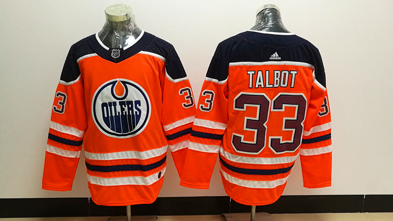Men's Edmonton Oilers Cam Talbot #33 Orange Breakaway Player jersey