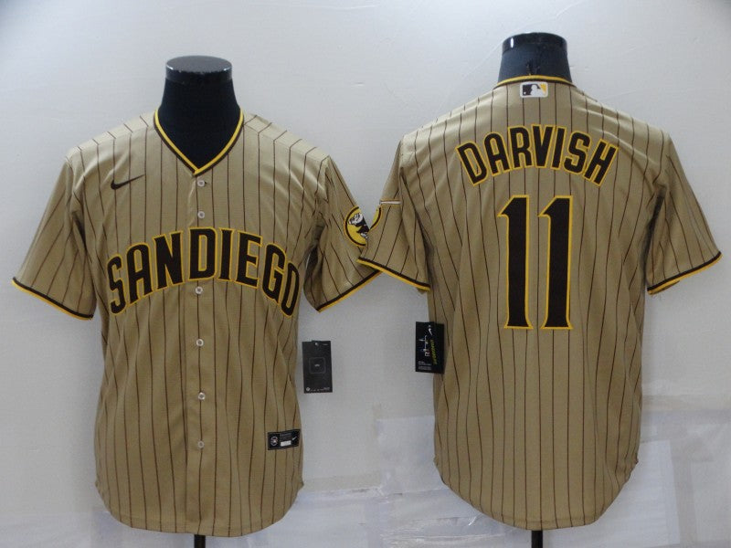 Men's San Diego Padres Yu Darvish #11 Tan Replica Player jersey