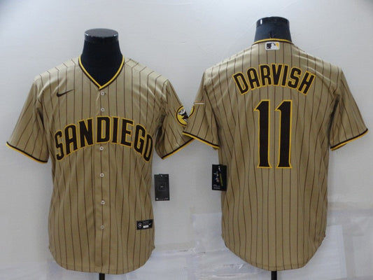 Men's San Diego Padres Yu Darvish #11 Tan Replica Player jersey