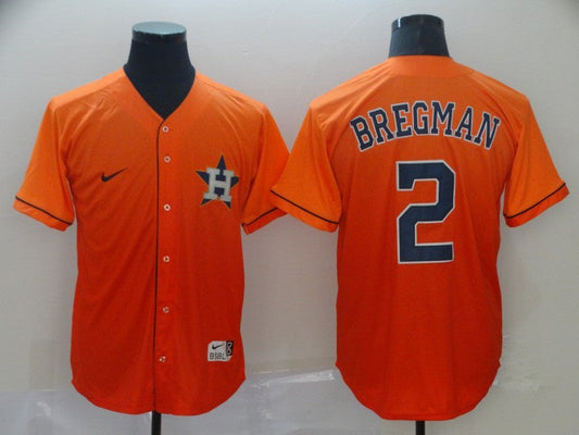 Men's Houston Astros Alex Bregman #2 Orange Authentic Game jersey