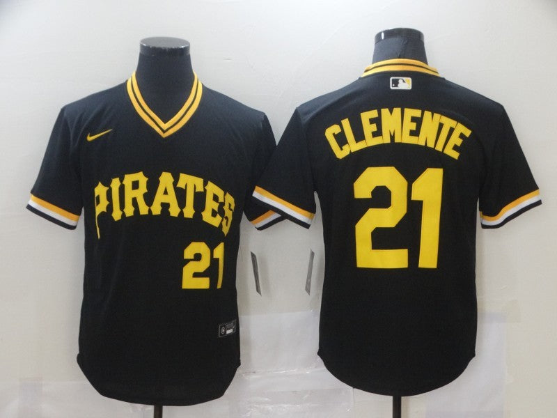 Men's Pittsburgh Pirates Roberto Clemente #21 Black Authentic Game jersey