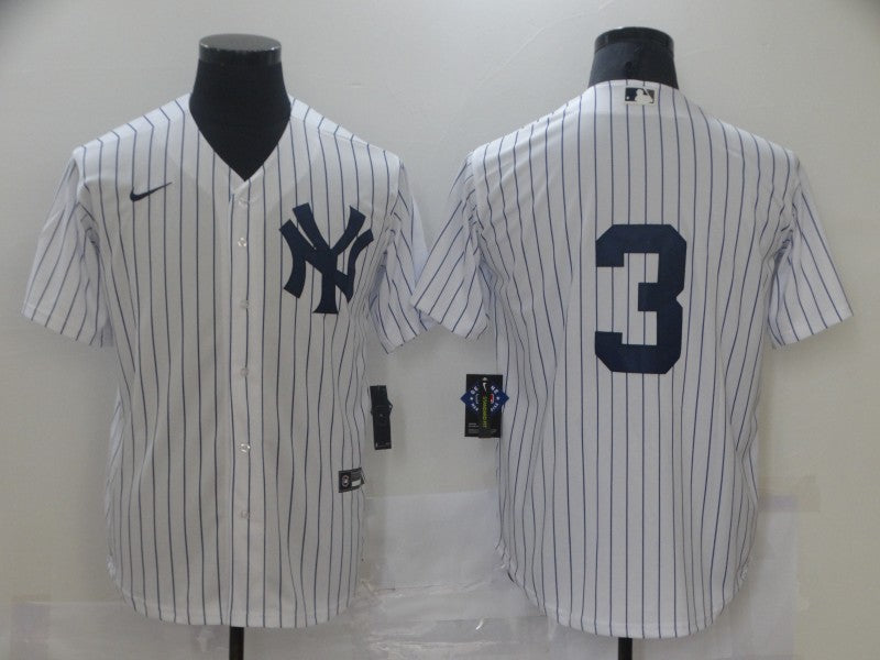 Men's New York Yankees Babe Ruth #3 White Home Replica Player Name jersey