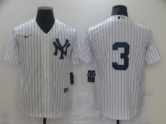 Men's New York Yankees Babe Ruth #3 White Home Replica Player Name jersey