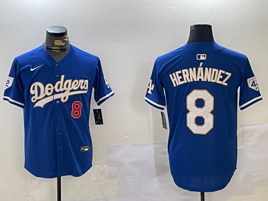 Men's Los Angeles Dodgers Enrique Hernandez #8 Blue Game jersey
