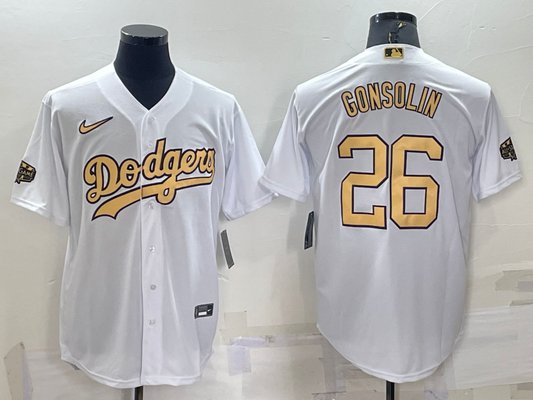 Men's Los Angeles Dodgers Tony Gonsolin #26 White Replica Baseball jersey