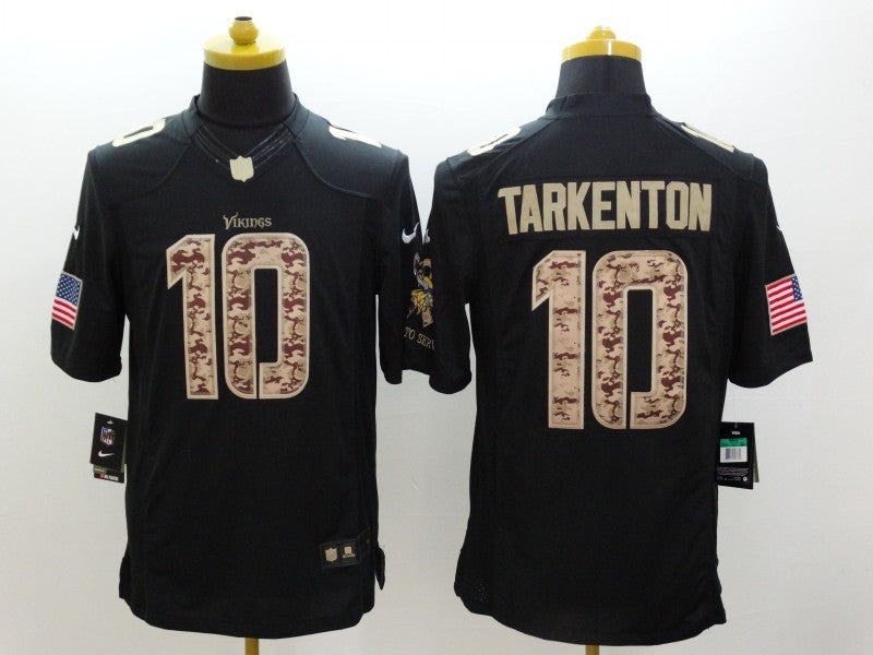 Men's Minnesota Vikings Fran Tarkenton #10 Black Game Player jersey