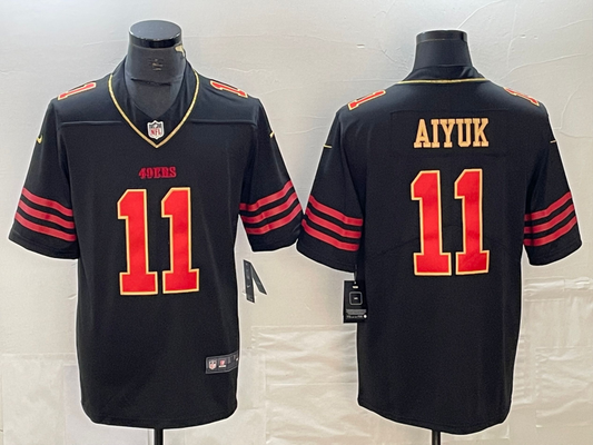 Men's San Francisco 49ers Brandon Aiyuk #11 Black Player jersey