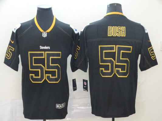 Men's Pittsburgh Steelers Devon Bush Jr. #55 Black Alternate Game jersey