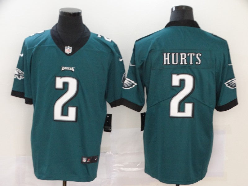 Men's Philadelphia Eagles Jalen Hurts #2 Midnight Green Game jersey