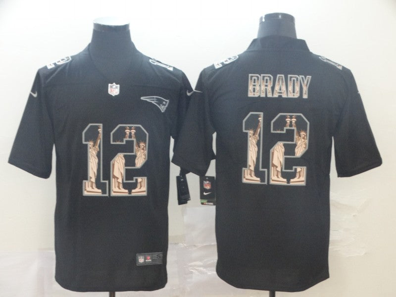 Men's New England Patriots Tom Brady #12 Black Player Game jersey