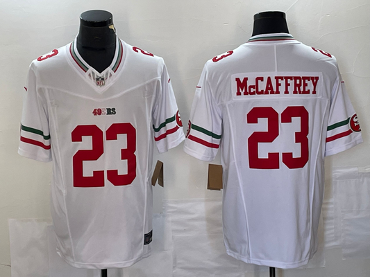Men's San Francisco 49ers Christian McCaffrey #23 White Game Player jersey