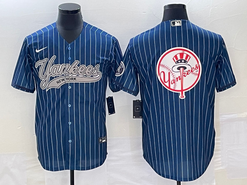 Men's New York Yankees Blue Replica Team jersey Joint Edition