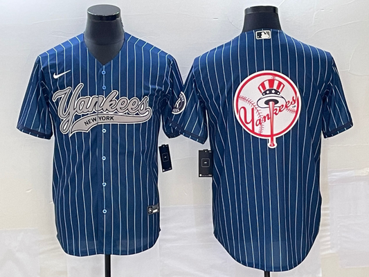 Men's New York Yankees Blue Replica Team jersey Joint Edition